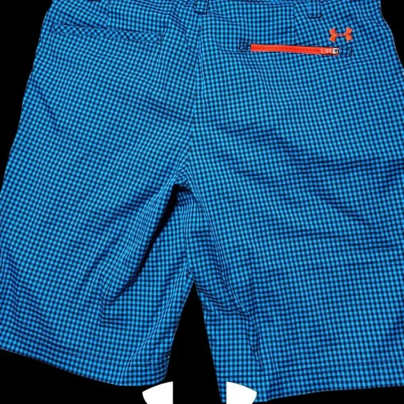 Like New Under Armour Golf DRI-FIT Blue and Black Checkered Shorts 34 - Picture 5 of 10